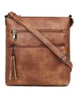 Bolsa tiracolo MASINTOR para mulheres em material vegano com vários bolsos Bolsa tiracolo MASINTOR para mulheres em material vegano com vários bolsos