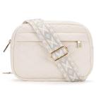 Bolsa tiracolo MAXTOP pequena acolchoada de nylon com alça ajustável bege