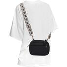 Bolsa tiracolo MAXTOP pequena acolchoada preta de nylon 20x5x16cm
