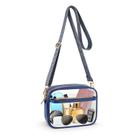 Bolsa tiracolo MOMSIV TPU azul transparente com bolso frontal e malha