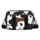 Bolsa tiracolo Montana West Wrangler Cow Print em material vegano preto