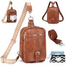 Bolsa Tiracolo MYHOZEE 2 em 1 - Mochila Tipo Estilingue Marrom