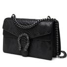 Bolsa tiracolo MYHOZEE Snake com estampa de cobra em couro preto