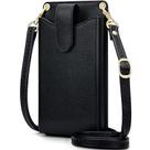 Bolsa tiracolo Peacocktion em couro preto para mulheres