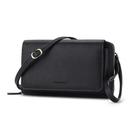 Bolsa tiracolo Peacocktion em couro preto para mulheres