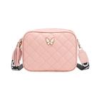 Bolsa tiracolo pequena acolchoada genérica para mulheres, estilo câmera, preta