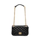 Bolsa Tiracolo Preto Matelassê Alça Corrente Dupla Comfort