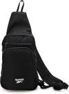 Bolsa tiracolo Reebok Unissex Cosmos preta com logotipo branco Bolsa tiracolo Reebok Unissex Cosmos preta com logotipo branco