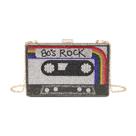 Bolsa tiracolo Renabro Retro em forma de rádio com strass para mulheres