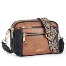 Bolsa tiracolo Telena Small Vegan Couro Marrom/Preto