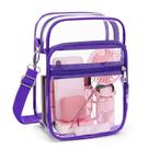 Bolsa tiracolo transparente Blvornl Stadium aprovada em PVC roxa Bolsa tiracolo transparente Blvornl Stadium aprovada em PVC roxa