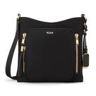 Bolsa tiracolo TUMI Voyageur Tyler Nylon preta e dourada