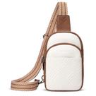 Bolsa tiracolo WILLSOLUNA em couro anti-roubo RFID Travel White Bolsa tiracolo WILLSOLUNA em couro anti-roubo RFID Travel White