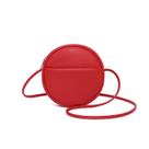 Bolsa tiracolo YONBEN Circle PU em couro para mulheres vermelha