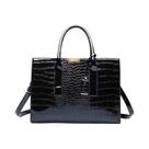 Bolsa Tote De Couro Vintage Para Mulheres Com Grande Capacidade, Padrão Crocodilo, Bolsa De Ombro