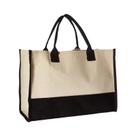 Bolsa Tote de Lona com Grande Capacidade - Design Moderno com Letras e Flores Bolsa Tote de Lona com Grande Capacidade - Design Moderno com Letras e Flores