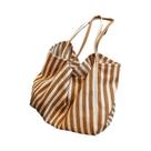 Bolsa Tote De Lona Listrada De Grande Capacidade Para Mulheres, Bolsa De Ombro Fashion Para Viagem E