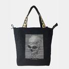 Bolsa tote de renda dublada e estampada