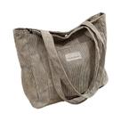 Bolsa Tote de Veludo Grande com Bolso Frontal - Bolsa Feminina