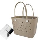 Bolsa Tote Extra Grande de Playa de Goma UeKeKicg Color Almendra