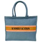 Bolsa Tote Feminina Azul Claro Verão Praia Férias Casual Viagem