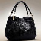 Bolsa Tote Feminina Grande com Estampa de Crocodilo - Ideal para Dia a Dia e Compras