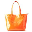Bolsa Tote KALIDI de PVC con Cierre, Papel Kraft, Bolsa de Playa Naranja