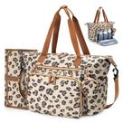 Bolsa Tote para Pañales Tonyeee Grande de Viaje con Estampado de Leopardo