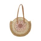 Bolsa Tote Redonda Grande Casual Com Fecho De Zíper, Bolsa De Praia Trançada Para Mulheres E Meninas Bolsa Tote Redonda Grande Casual Com Fecho De Zíper, Bolsa De Praia Trançada Para Mulheres E Meninas
