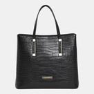 Bolsa Tote Via Marte Grande Croco Preto