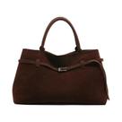 Bolsa Tote Vintage De Grande Capacidade Em Couro Satinado, Estilo Casual Com Fecho De Fivela Para