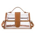 Bolsa Transparente CLUCI para Estádio em PVC com Detalhes em material vegano Bolsa Transparente CLUCI para Estádio em PVC com Detalhes em material vegano
