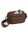 Bolsa transversal BAGSMART Puffer Coffee Brown para mulheres