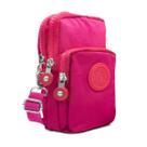 Bolsa Transversal Compacta Premium com Múltiplos Compartimentos e Alça Ajustável Cor:Rosa
