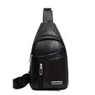 Bolsa Transversal de Couro Bag Unissex com Entrada de Fone