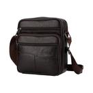 Bolsa Transversal De Couro Preta Para Homens, Bolsa De Ombro Casual Para Negócios Com Alça, Bolsa De