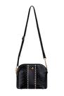 Bolsa transversal detalhe alça corrente couro croco Pérola - Bolsa transversal detalhe alça corrente couro croco Pérola -