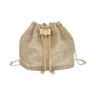 Bolsa Transversal Feminina Com Strass E Cordão, Bolsa De Mão Multifuncional Formal