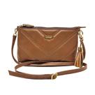 Bolsa Transversal Feminina Couro Legítimo Matelassê Tassel Brinde Andreia Ribeiro