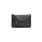 Bolsa Transversal Feminina de Couro Zig Zag Matelasse Pequena Preta