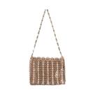 Bolsa Transversal Feminina De Grande Capacidade Com Lantejoulas Metálicas E Corrente, Bolsa Para