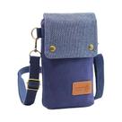 Bolsa Transversal Feminina De Lona De Cor Sólida Com 3 Camadas Para Celular E Porta-moedas
