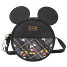 Bolsa Transversal Mickey Orelhas Disney Xadrez Preto