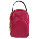 Bolsa transversal oval em couro rosa Maria Adna