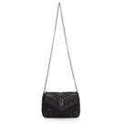 Bolsa transversal preta matelasse com alça corrente ref:45900p