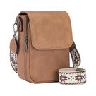 Bolsa Transversal Retro Feminina Em Couro PU Com Alça Larga E Tampa, Pequena E Estilosa Bolsa Transversal Retro Feminina Em Couro PU Com Alça Larga E Tampa, Pequena E Estilosa