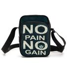 Bolsa Transversal Shoulder Bag No Pain No Gain Gym Academia Pequena Necessaire Unissex