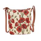 Bolsa transversal Signare Tapestry Sling-pop com flor de papoula
