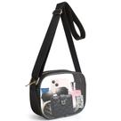 Bolsa transversal transparente aprovada pelo KETIEE Stadium, preta