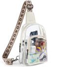 Bolsa transversal transparente LATMAP para mulheres - bege